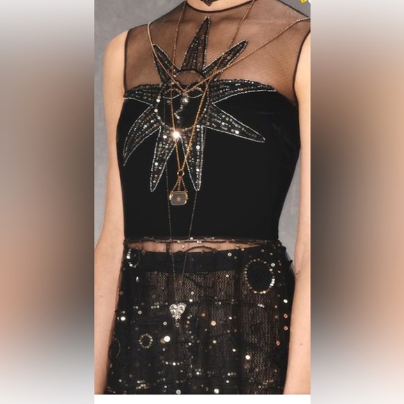 Christian Dior runway Elegant Black Sheer Evening Dress size 8 - Picture 4 of 11
